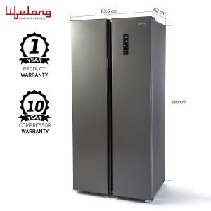Lifelong 505L Frost Free Side-by-Side Refrigerator 