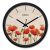 Solimo 12-inch Plastic & Glass Wall Clock – Full Bloom (Silent Movement), Black
