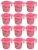 Fun Homes Floral Print 12 Pieces Unbreakable Strong Plastic Bathroom Mug,500 ML (Pink)