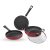 Lifelong Induction Base Non Stick Aluminium Cookware Set of 3| Nonstick Kadai with Glass Lid, 23cm| Nonstick Flat Tawa, 24cm| Nonstick Frying Pan, 22cm (Burgundy, LLCK21)